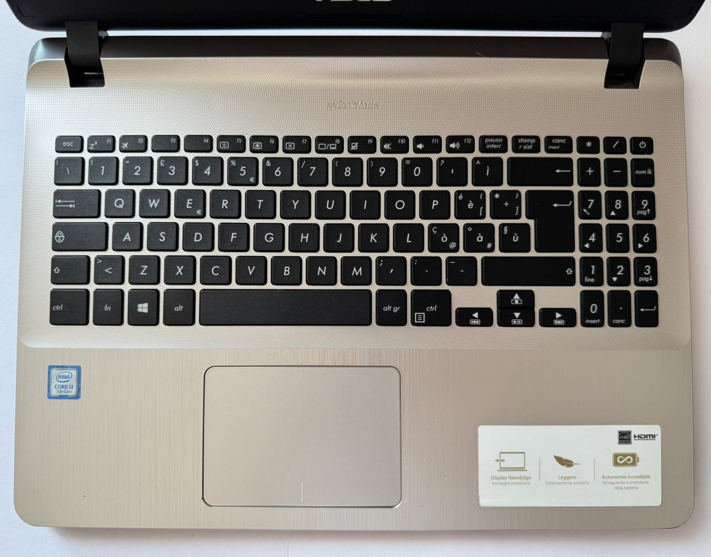 Notebook Asus Vivobook 15.6" | i3 7020u | 8GB | SSD 250GB | W11 - Grado A