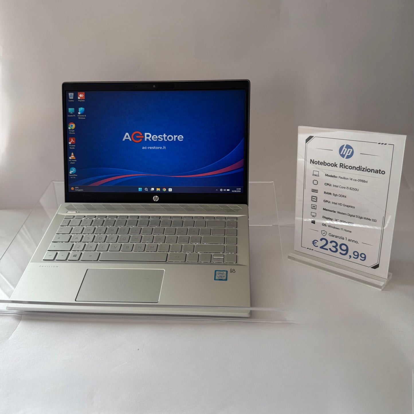 Notebook HP Pavilion 14" | i5 8th | 8GB | NVMe 512GB | W11 Home