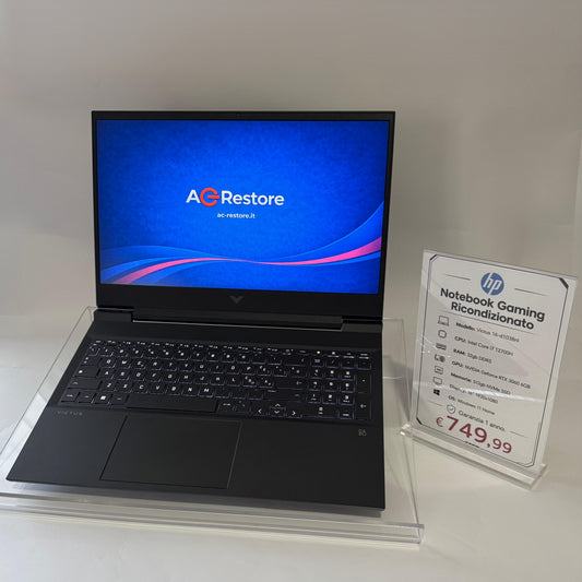 Notebook Gaming HP 16" | i7 12700h | 32GB | NVMe 512GB | RTX 3060 6GB | W11 - Grado A