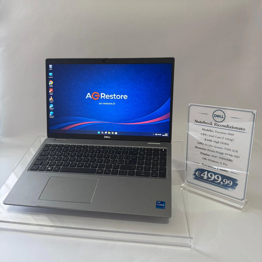 Notebook Dell Precision 3560 15.6" | i7 1165g7 | 16GB | SSD 512GB | Nvidia Quadro T500 - Grado A